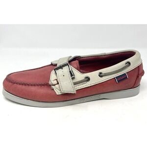 Sebago Ronnie Fieg Docksides Boat Shoes Women's 10M Red Leather Buckle  Slip On